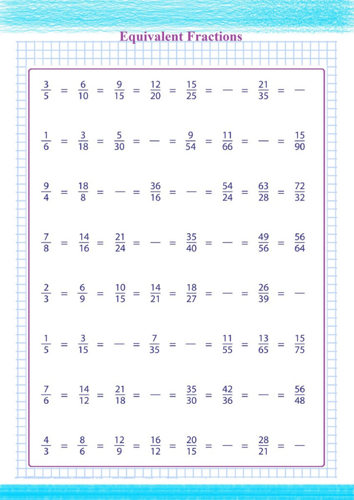 Equivalent Fractions Worksheet 4th Grade Pdf Worksheets Free Download