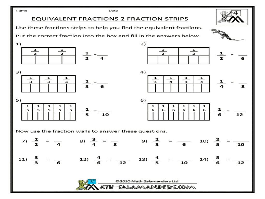 Equivalent Fractions Worksheet 5th Grade Pdf Worksheets Free Download