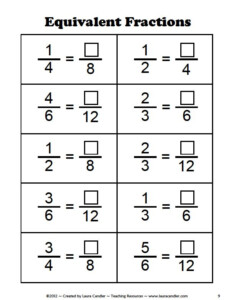 Equivalent Fractions Worksheet 6th Grade Math Fractions Equivalent