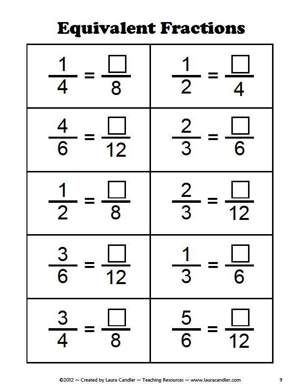 6th Grade Equivalent Fractions Worksheet