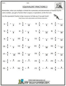 Equivalent Fractions Worksheet 6th Grade Thekidsworksheet