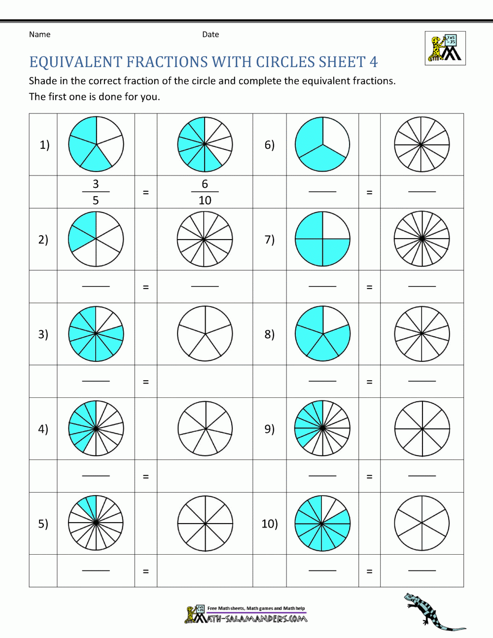 Grade 3 Fractions Worksheets Pdf