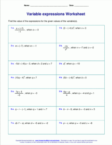 Evaluating Expressions With Fractions And Decimals Worksheet Fraction