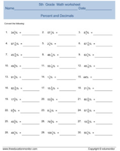 Fascinating Decimal Fraction Percent Worksheets 6Th Grade Db excel