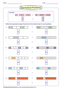 Fraction Multiplication Fractions Math Worksheets Equivalent Fractions