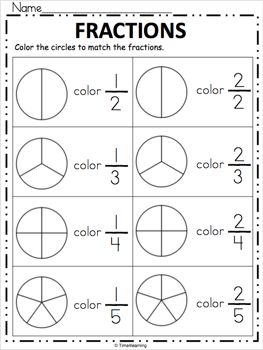 Fraction Worksheet Color The Fraction Madebyteachers