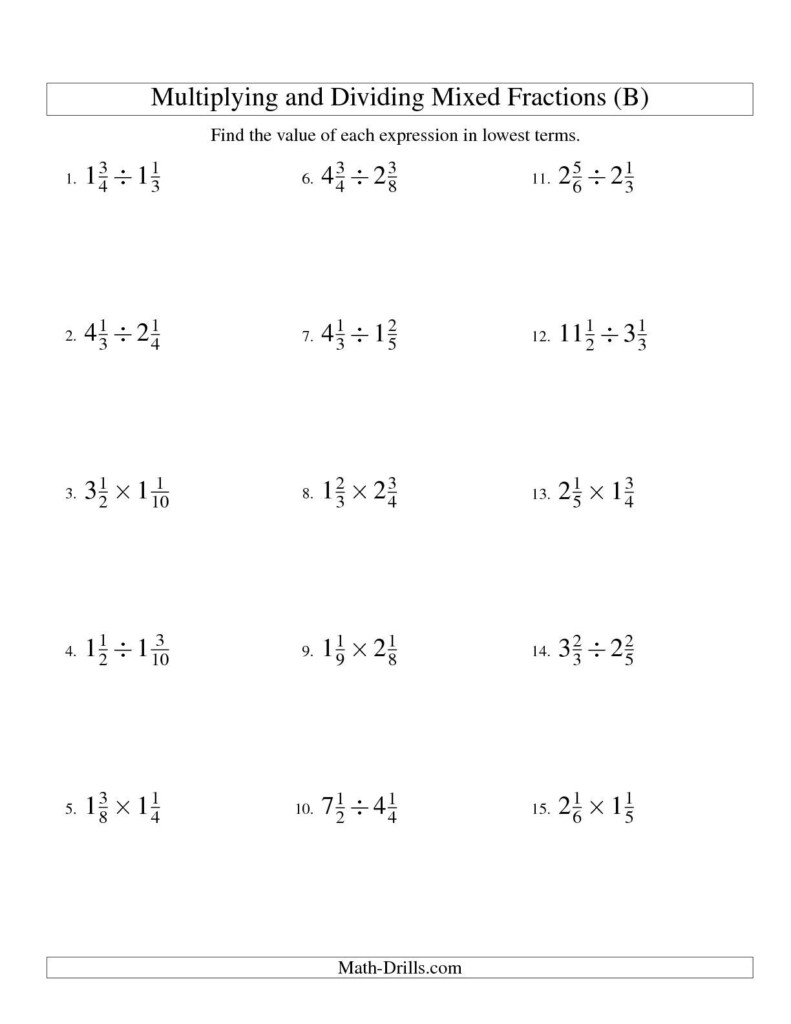 Fraction Worksheets For 6Th Grade Printable Printable Worksheets