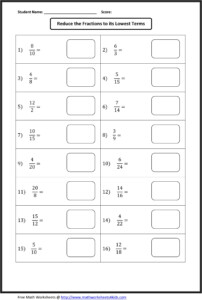 Fraction Worksheets For 6Th Grade Printable Printable Worksheets