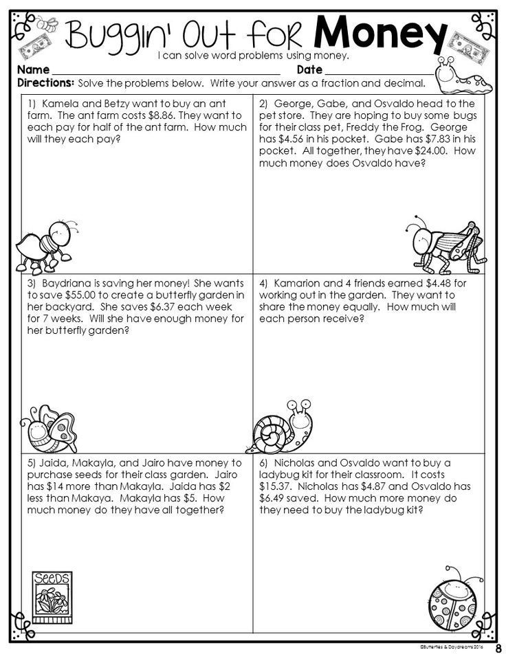 Fractions Decimals And Money Worksheets