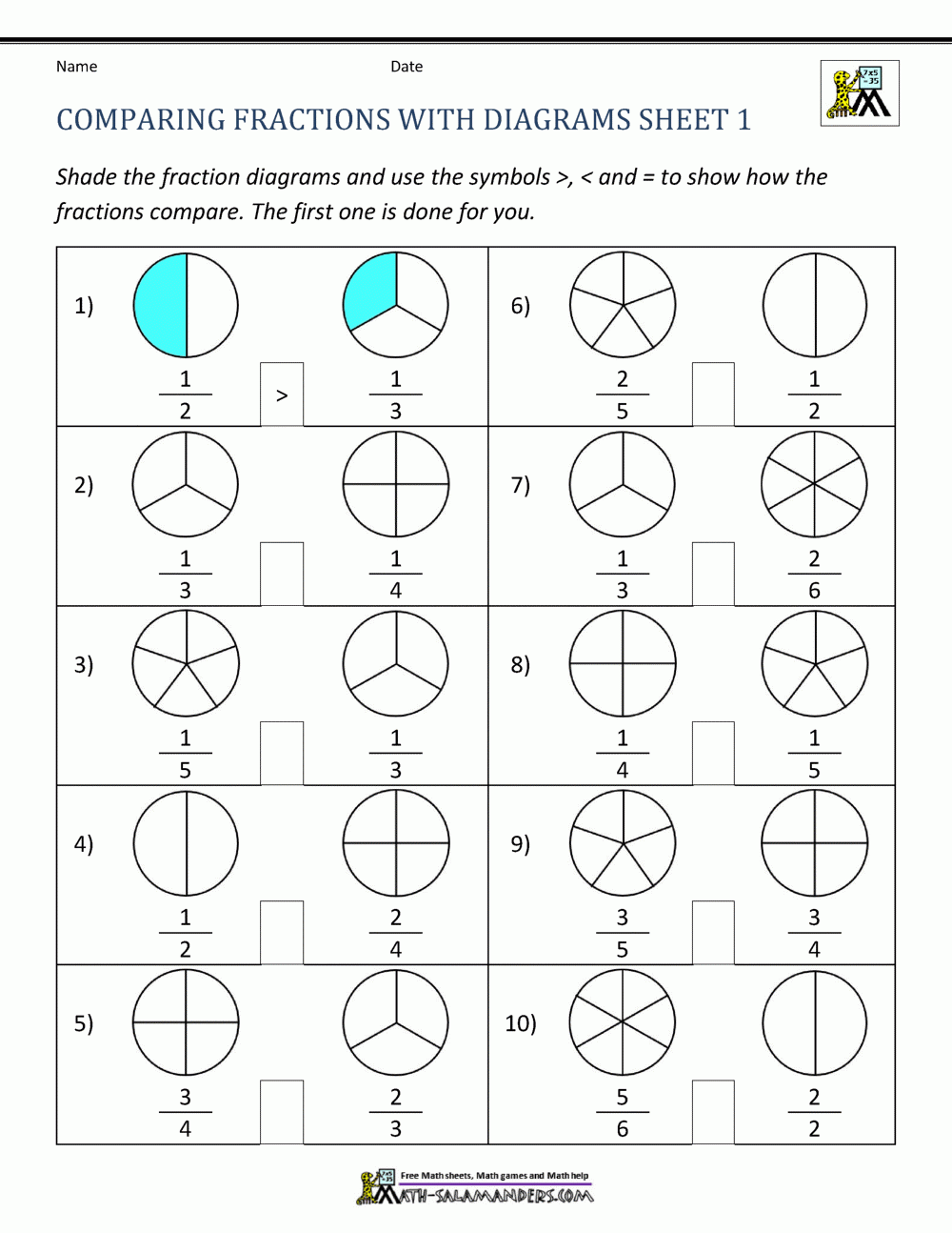 Fractions Greater Than 1 Worksheet Worksheets Free Download