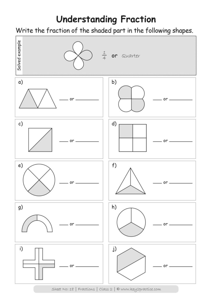 Fractions Worksheets Grade 2 I Maths Key2practice Workbooks