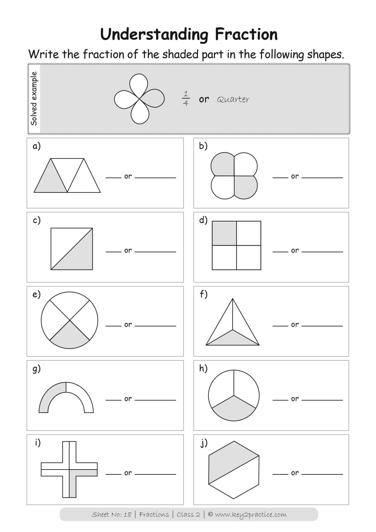 Fractions Worksheets Grade 2