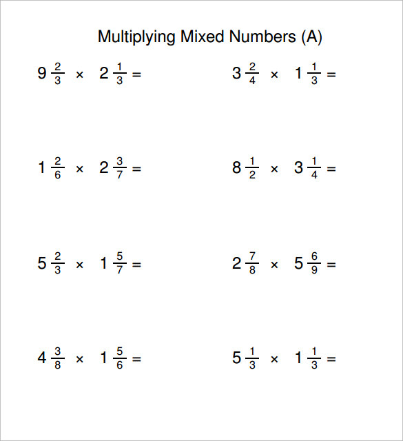 Multiplying And Dividing Fractions And Mixed Numbers Worksheets Pdf