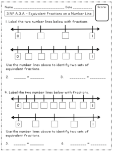 Free Equivalent Fractions On A Number Line Math Fractions Fractions