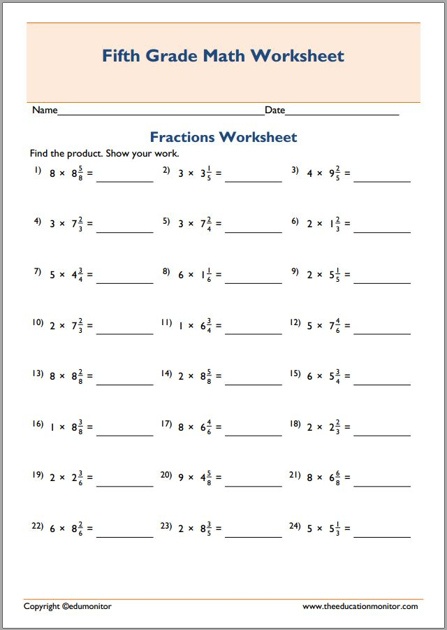 Free Printable Worksheets For 5th Grade