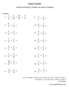 Free Printables For Kids Multiplying Fractions Worksheets Dividing