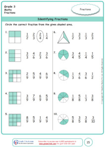 Grade 3 Identifying Fractions Worksheets www grade1to6