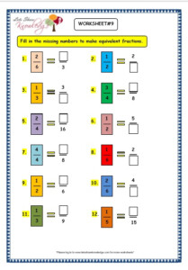 Grade 3 Maths Worksheets 7 5 Equivalent Fractions Lets Share Knowledge