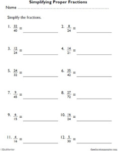 Grade 4 Simplifying Fractions Worksheets EduMonitor