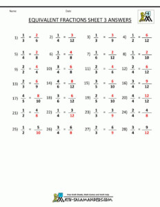 Grade 5 Equivalent Fractions Worksheet Pdf Worksheets Free Download