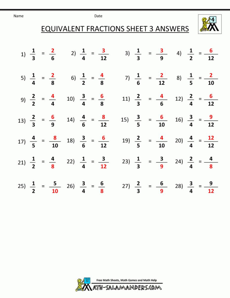 Grade 5 Equivalent Fractions Worksheet Pdf Worksheets Free Download