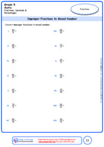 Grade 5 Equivalent Fractions Worksheets www grade1to6