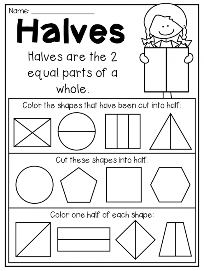 Identifying Halves Thirds And Fourths Worksheets 99Worksheets