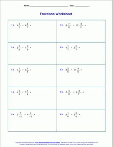 Image Result For Adding Mixed Fractions With Different Denominators