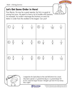 Let s Get Some Order In Here 5th Grade Fractions Worksheet