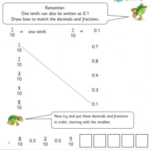 Matching Decimals With Fractions Worksheet