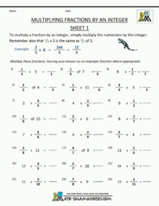 Multiplying Fractions Worksheets 5Th Grade Pdf Word Problems Db excel