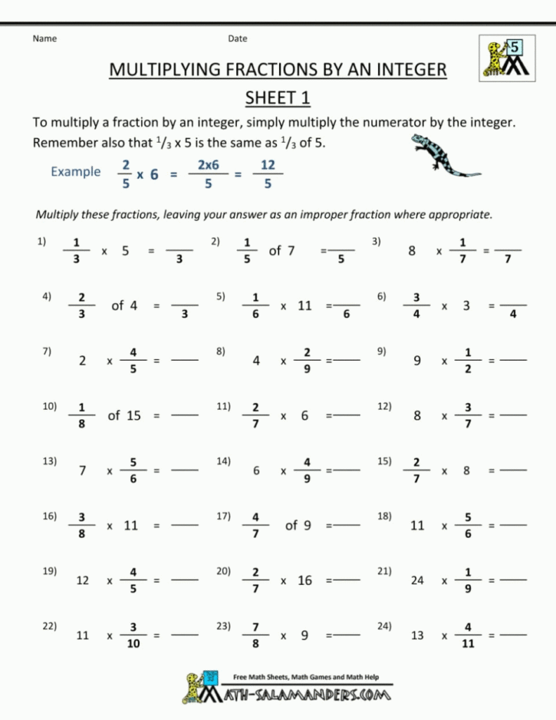 Multiplying Fractions Worksheets 5Th Grade Pdf Word Problems Db excel