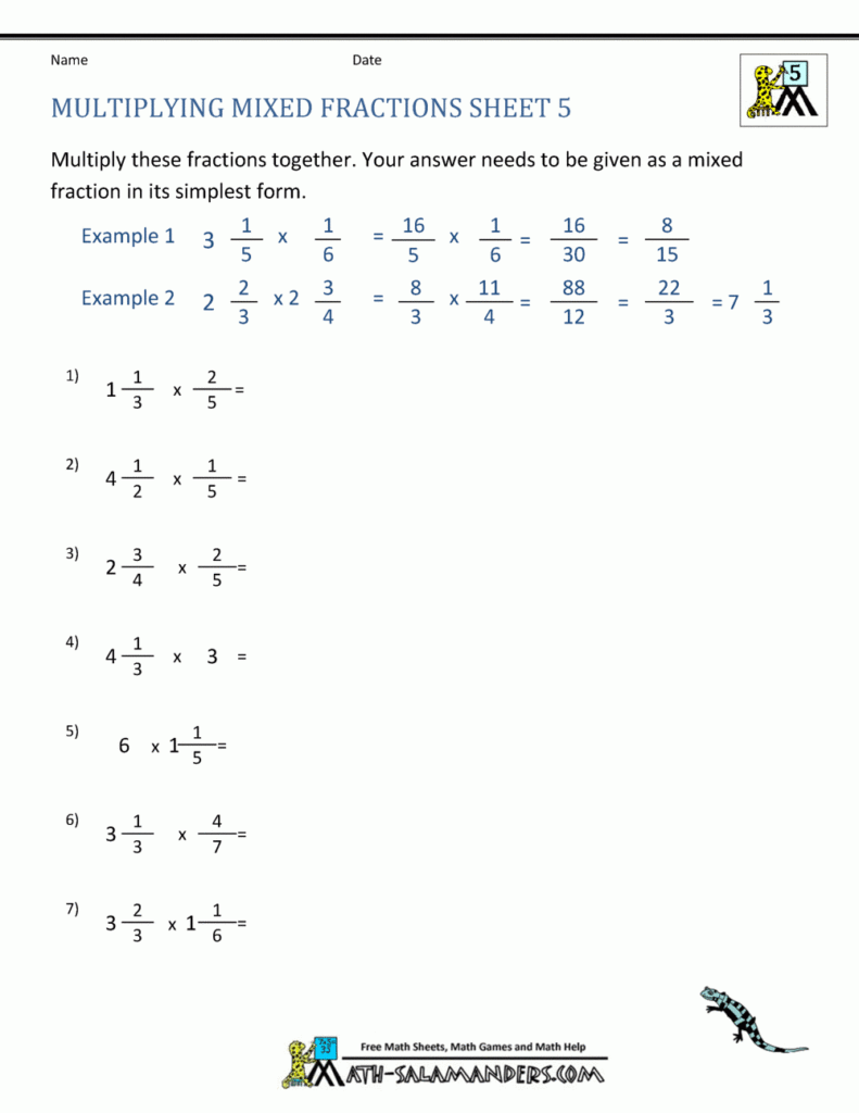 Multiplying Mixed Fractions