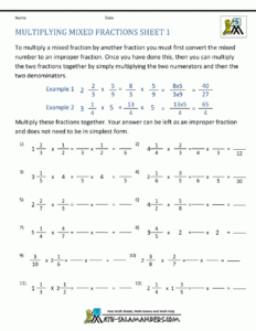 Multiplying Mixed Fractions