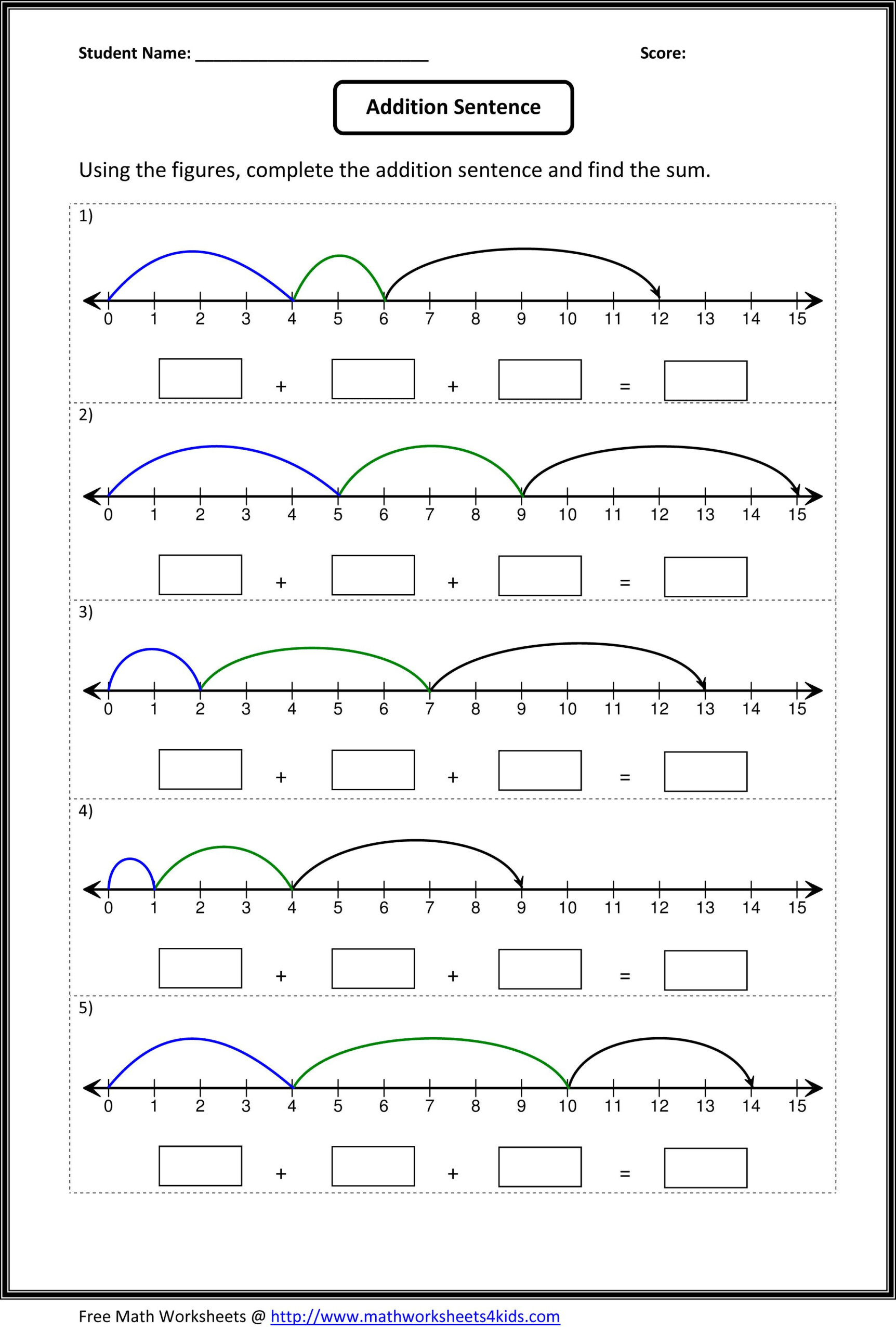 Adding And Subtracting Fractions Using A Number Line Worksheets