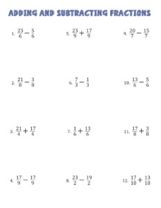 Operations With Fractions Worksheet Pdf Fraction Practice Worksheet