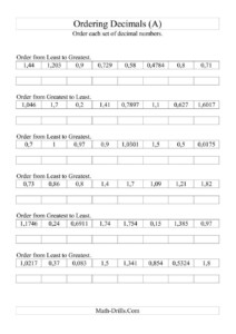 Ordering Fractions And Decimals Worksheet In 2020 Decimals Decimals