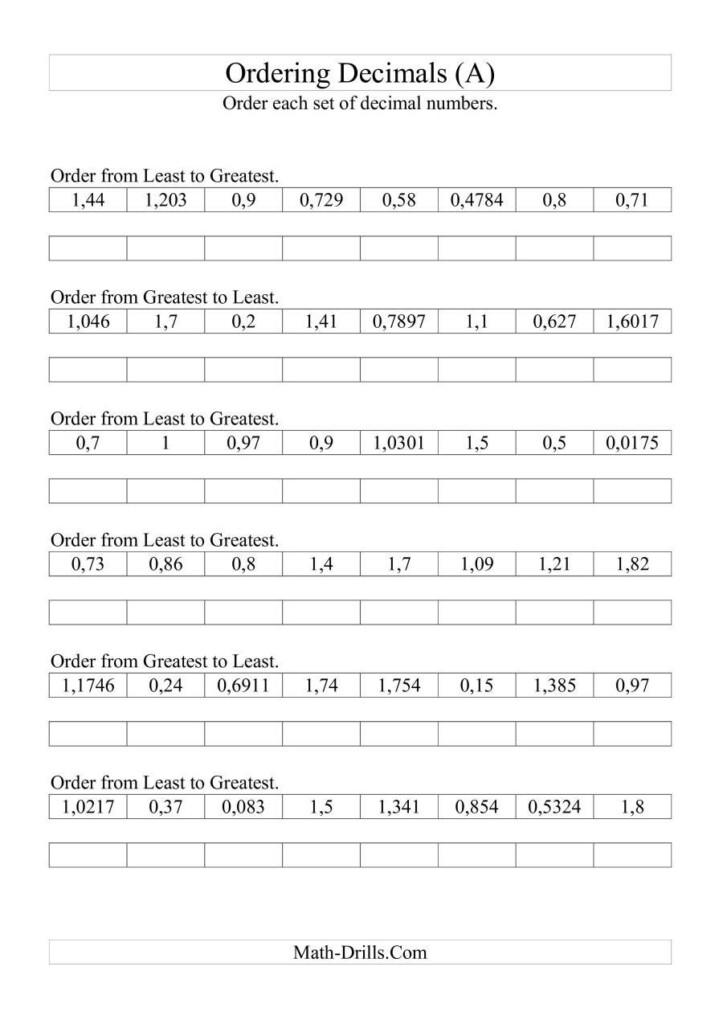 Ordering Fractions And Decimals Worksheet In 2020 Decimals Decimals 