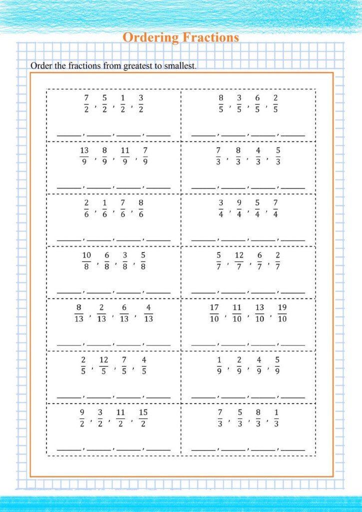 Ordering Fractions And Decimals Worksheet Pdf Fraction Worksheets 