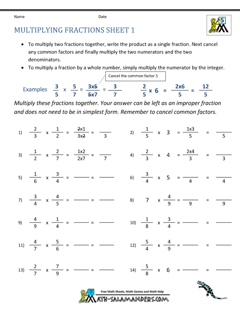 Printable 4th Grade Fraction Worksheets PrintableTemplates