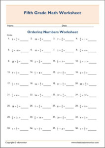 Printable Fraction Division Worksheets 5th Grade