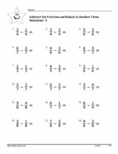 Printables Give Practice Subtracting Fractions With Common Denominators