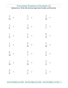 Repeating Decimals As Fractions Worksheet Fraction Worksheets Free