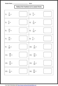 Simplifying Complex Fractions Worksheet 7th Grade Fraction Worksheets