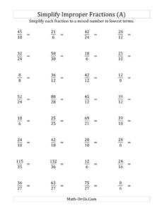 Simplifying Fractions Worksheets 6th Grade