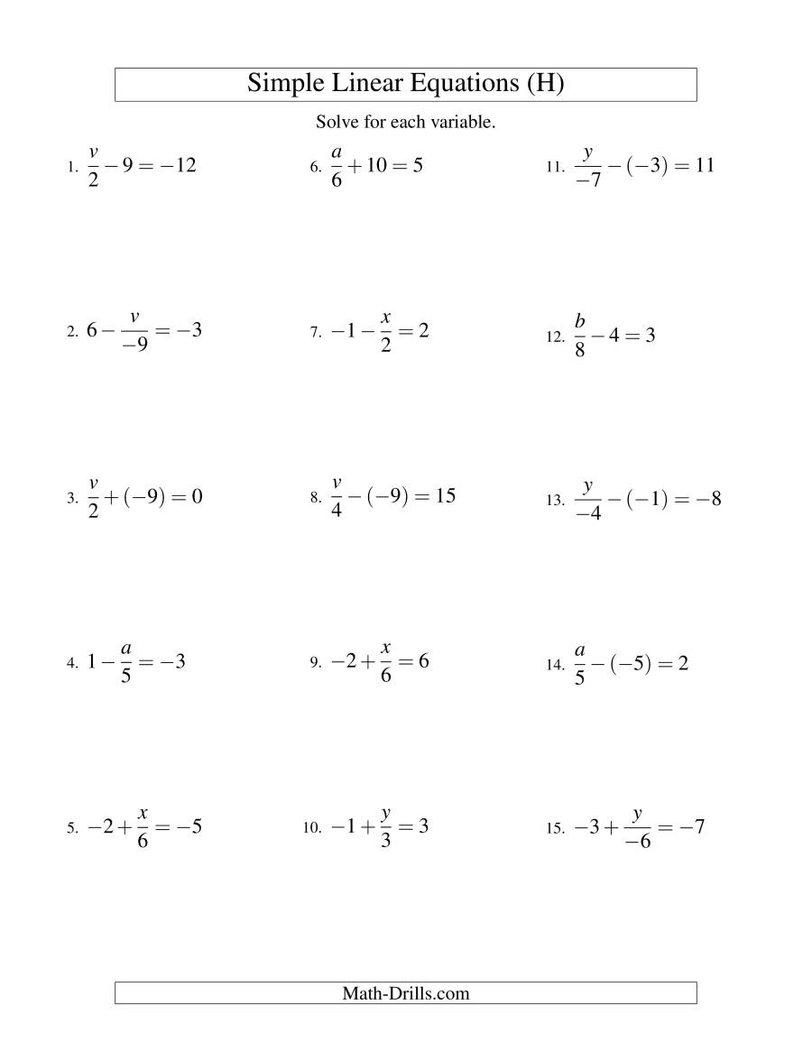 Multi Step Equations With Fractions And Decimals Worksheet