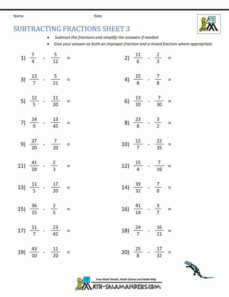 Subtracting Fractions With Different Denominators Slidesharedocs