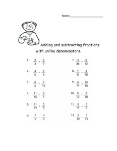 Subtracting Fractions With Unlike Denominators And Regrouping