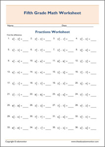 Subtracting Mixed Fractions With Borrowing