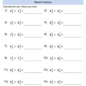 Subtracting Unlike Fractions Grade 5 Fractions Worksheet Fraction